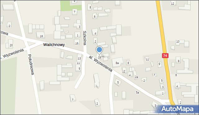 Walichnowy, Aleja Wyzwolenia, 14, mapa Walichnowy