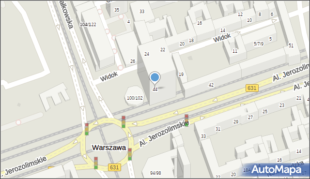 Warszawa, Aleje Jerozolimskie, 44, mapa Warszawy