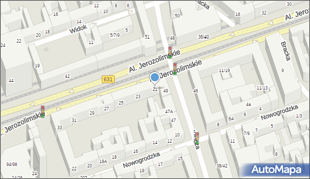 Warszawa, Aleje Jerozolimskie, 21, mapa Warszawy