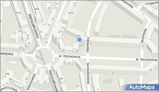 Warszawa, Aleja Wyzwolenia, 14, mapa Warszawy