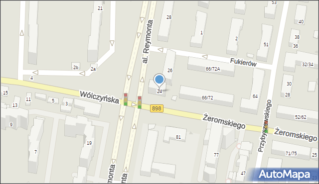 Warszawa, Aleja Reymonta Władysława, 24, mapa Warszawy