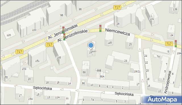 Warszawa, Aleje Jerozolimskie, 147, mapa Warszawy