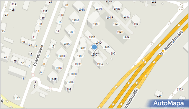 Warszawa, Aleje Jerozolimskie, 196C, mapa Warszawy