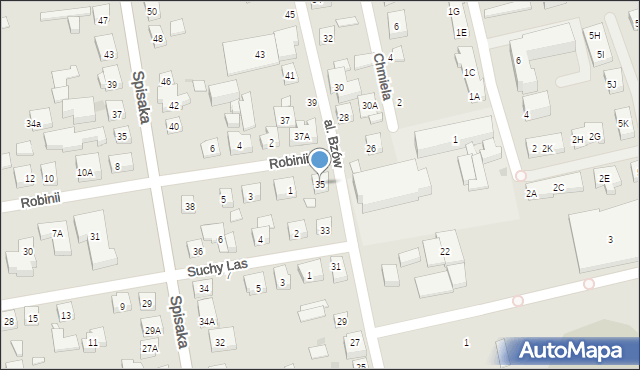 Warszawa, Aleja Bzów, 35, mapa Warszawy