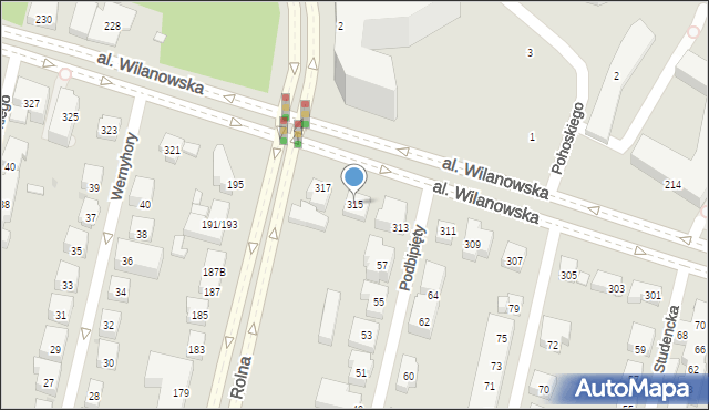 Warszawa, Aleja Wilanowska, 315, mapa Warszawy