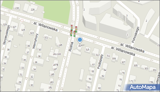 Warszawa, Aleja Wilanowska, 317, mapa Warszawy