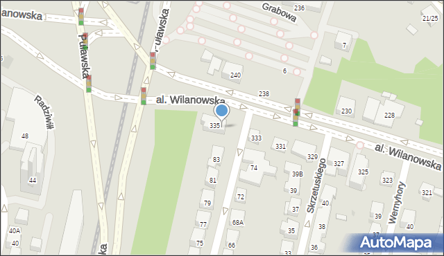 Warszawa, Aleja Wilanowska, 335A, mapa Warszawy