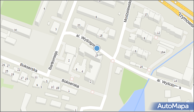 Warszawa, Aleja Wyścigowa, 17, mapa Warszawy