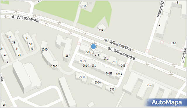Warszawa, Aleja Wilanowska, 277, mapa Warszawy
