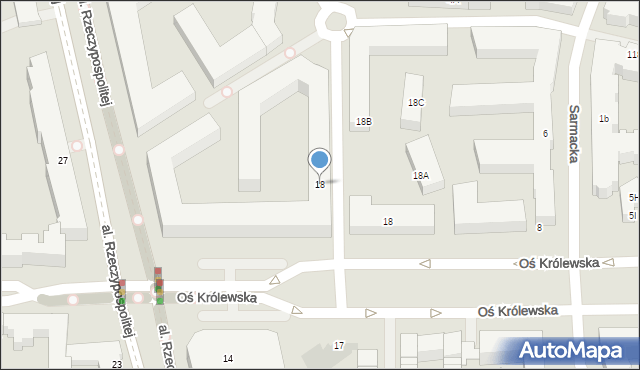 Warszawa, Aleja Rzeczypospolitej, 18, mapa Warszawy