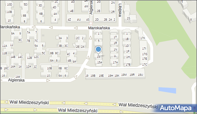 Warszawa, Algierska, 13, mapa Warszawy