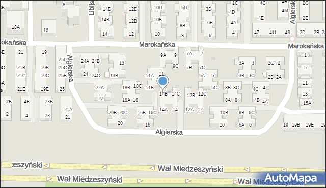 Warszawa, Algierska, 14B, mapa Warszawy