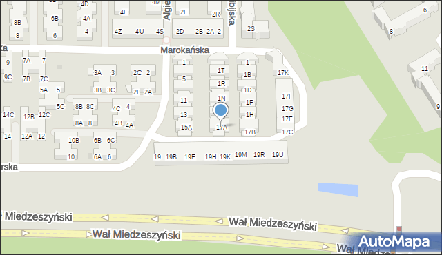 Warszawa, Algierska, 17A, mapa Warszawy