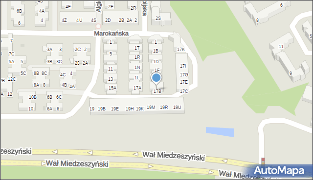 Warszawa, Algierska, 17B, mapa Warszawy