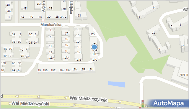 Warszawa, Algierska, 17E, mapa Warszawy
