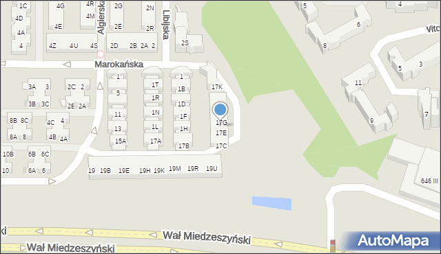 Warszawa, Algierska, 17F, mapa Warszawy