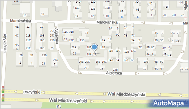 Warszawa, Algierska, 18, mapa Warszawy