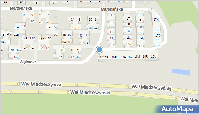 Warszawa, Algierska, 19, mapa Warszawy