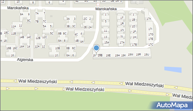 Warszawa, Algierska, 19A, mapa Warszawy