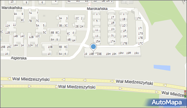 Warszawa, Algierska, 19C, mapa Warszawy
