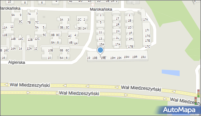 Warszawa, Algierska, 19D, mapa Warszawy