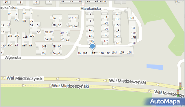Warszawa, Algierska, 19E, mapa Warszawy