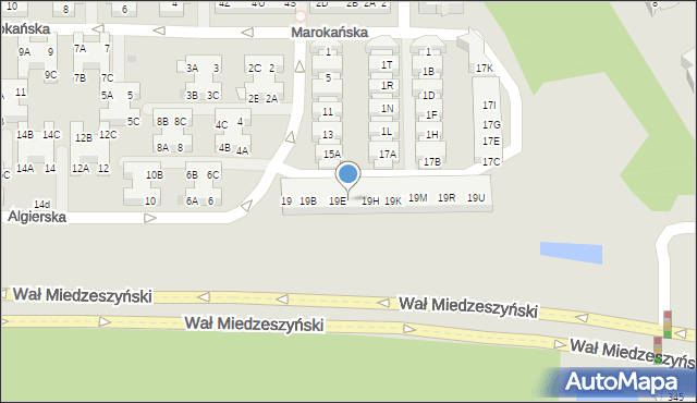 Warszawa, Algierska, 19F, mapa Warszawy