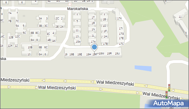 Warszawa, Algierska, 19K, mapa Warszawy