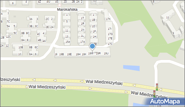 Warszawa, Algierska, 19N, mapa Warszawy
