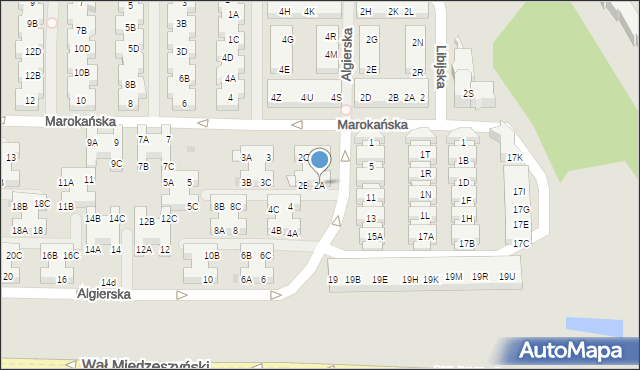 Warszawa, Algierska, 2A, mapa Warszawy