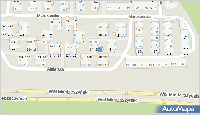 Warszawa, Algierska, 6B, mapa Warszawy