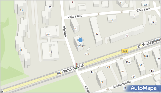 Warszawa, Aleja Waszyngtona Jerzego, 37A, mapa Warszawy