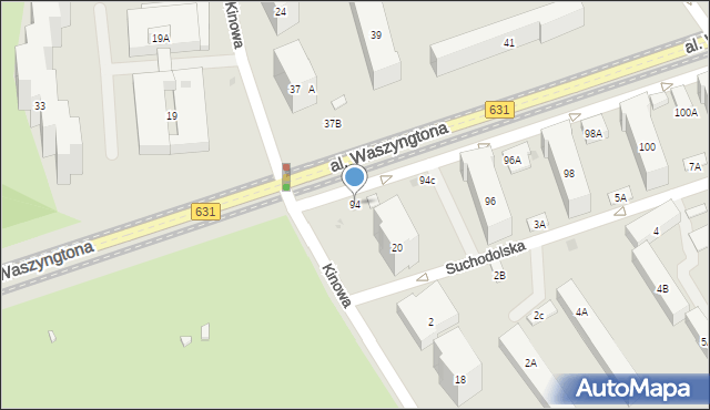 Warszawa, Aleja Waszyngtona Jerzego, 94, mapa Warszawy