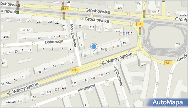 Warszawa, Aleja Waszyngtona Jerzego, 77, mapa Warszawy