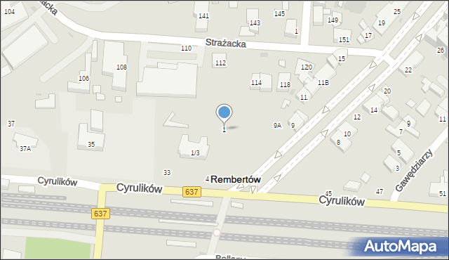 Warszawa, Aleja Chruściela Antoniego, gen., 1, mapa Warszawy