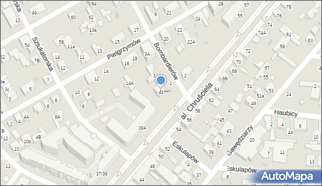 Warszawa, Aleja Chruściela Antoniego, gen., 41, mapa Warszawy