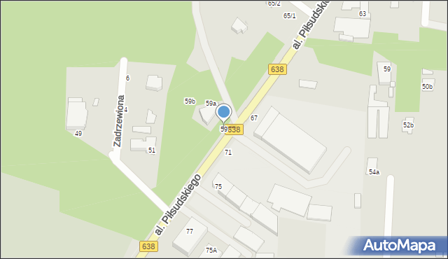 Warszawa, Aleja Piłsudskiego Józefa, marsz., 59, mapa Warszawy