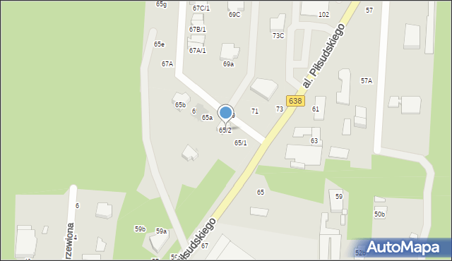 Warszawa, Aleja Piłsudskiego Józefa, marsz., 65/2, mapa Warszawy