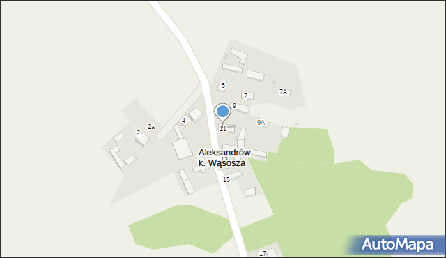 Wąsosz, Aleksandrów, 11, mapa Wąsosz