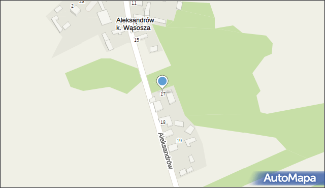 Wąsosz, Aleksandrów, 17, mapa Wąsosz