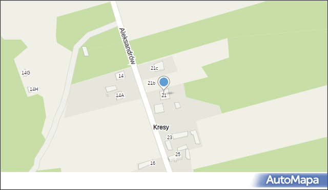 Wąsosz, Aleksandrów, 21, mapa Wąsosz