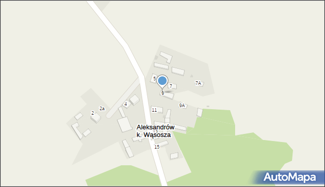 Wąsosz, Aleksandrów, 9, mapa Wąsosz