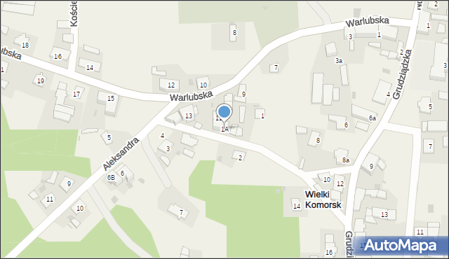 Wielki Komorsk, Aleksandra, 1A, mapa Wielki Komorsk