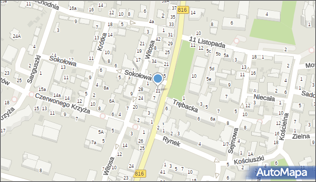 Włodawa, Aleja Piłsudskiego Józefa, marsz., 11, mapa Włodawa
