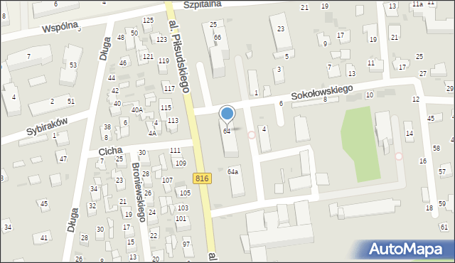 Włodawa, Aleja Piłsudskiego Józefa, marsz., 64, mapa Włodawa