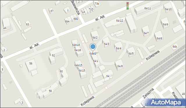 Wołomin, Aleja Armii Krajowej, 64bl1, mapa Wołomin