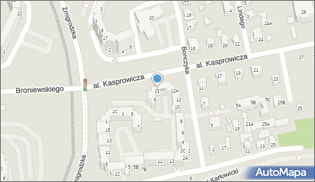 Wrocław, Aleja Kasprowicza Jana, 11, mapa Wrocławia
