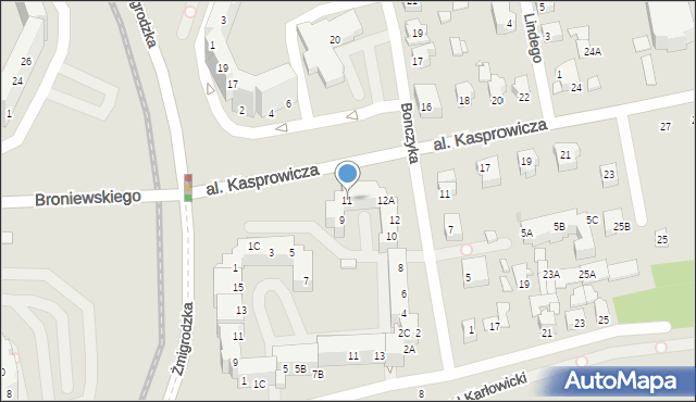 Wrocław, Aleja Kasprowicza Jana, 11, mapa Wrocławia