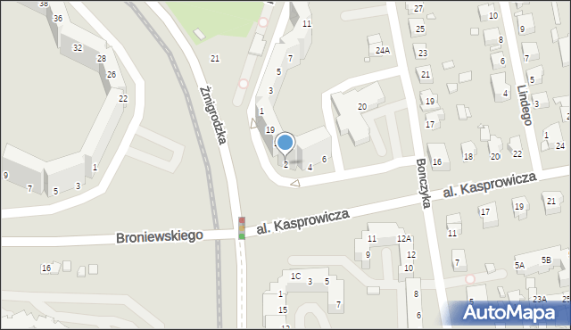 Wrocław, Aleja Kasprowicza Jana, 2, mapa Wrocławia