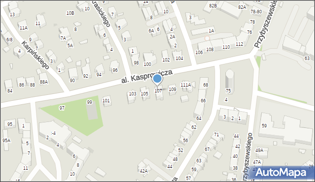 Wrocław, Aleja Kasprowicza Jana, 107, mapa Wrocławia